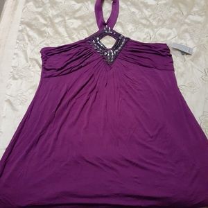 Purple Sequined Halter Top